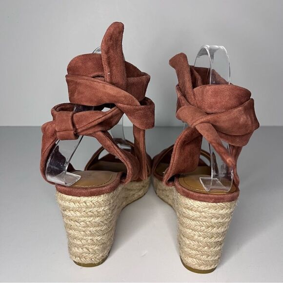 & OTHER STORIES Suede Lace Up Espadrille Wedges size 7 - Picture 8 of 10